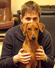 Mann mit Hund